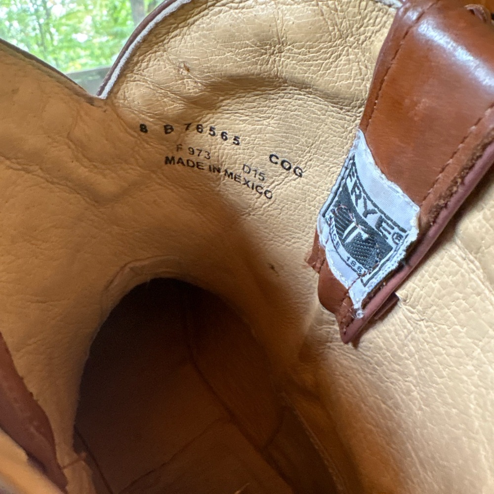 Frye Brown Leather Embossed Western Cowboy Boots - Picture 4 of 7